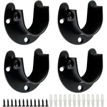 4PCS Stainless Steel Closet Rod Bracket, 1-1/3 Inch Diameter, Heavy Duty, U Shap