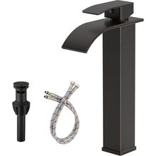 Vessel Sink Faucet Oil Rubbed Bronze, Tall Bathroom Faucet, Waterfall Modern Lav
