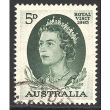 AUSTRALIA 1963: QUEEN ELIZABETH II ROYAL VISIT - 5d USED (G7)