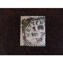 1881 GB Queen Victoria SG172 1d lilac fine used stamp Kettering March 31 1897