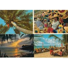Straw Markets Nassau Bahamas Beach Sunset African 4x Postcard s