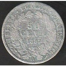 1887 A France 50 Centimes Silver Coin