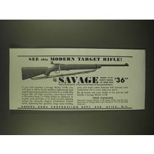 1940 Savage Model 19-M Rifle Ad - See this Modern Target Rifle!