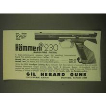 1974 Hammerli 230 Pistol Ad