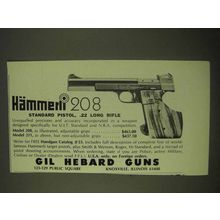 1974 Hammerli 208 Pistol Ad