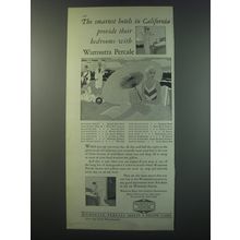 1930 Wamsutta Percale Sheets & Pillow Cases Ad - The smartest hotels