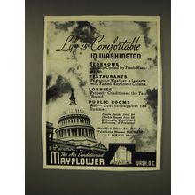 1937 Mayflower Hotel, Washington D.C. Ad - Life is comfortable in Washington