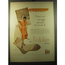 1950 Berkshire Nylace 15s Stockings Ad - costume by Kiviette and Shoes by Evins