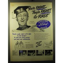 1950 Ford Genuine Parts Ad - Kay Kyser - You're right - they're right!