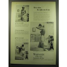 1949 Warner's 3-way-sized Foundations and Bras Ad - We've taken the sighs out