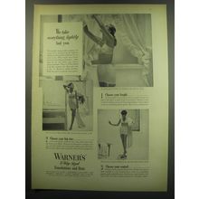 1949 Warner's 3-way-sized Foundations and Bras Ad - We take everything lightly