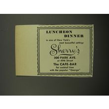 1951 Sherry's Restaurant Ad - one of New York's most beautiful Settings