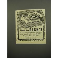 1951 Rich's Canton Ginger Ad - Reach for Rich's