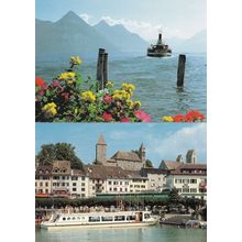 Zurichsee Lucerne Lake Ferry Boat Trips Swiss Switzerland 2x Postcard s