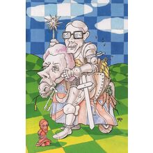 John Major Conservative Chess Board Game Comic Politics Postcard