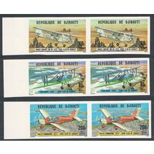 Djibouti Aero Club 3v imperf pairs with margin 1978 MNH SG#721-723 MI#209-211