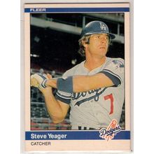 1984 Fleer baseball card #117 Steve Yeager - Dodgers
