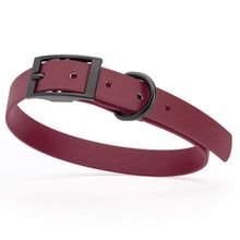 Dog Pet Waterproof Collar - W3/4" x L15"-18" - Merlot Burgundy