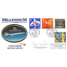 Brian Trubshaw Concorde Benham Millennium Pilot Hand Signed Flown FDC