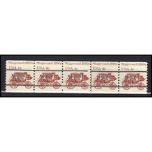 1898Ab 4c Stagecoach Fine MNH Dry Gum PNC 5/5 Line Gap AA0039