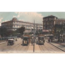 ED107 ORAN - TRAMWAY STATION AND HOTEL CONTINENTAL .LL PRINTED POSTCARD