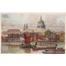 LONDON -ST PAULS FROM THE RIVER . PRINTED POSTCARD. ED517