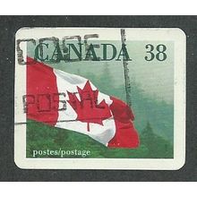 CAN 1989 38c (S/A) 'CANADIAN FLAG AND FOREST'(IMPERFED) FINE USED (EBID41-612)