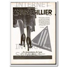 ANDRE GILLIER 1930 French long dresses of fashion luxury vintage ad