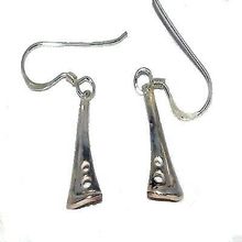 Sterling Silver Art Deco Trumpet Drop Dangle Earrings