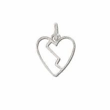 Sterling Silver Broken Heart Charm Pendant