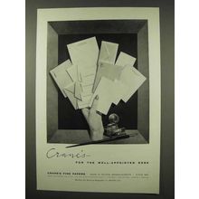 1956 Crane's Fine Papers Ad - Well-Appointed Desk