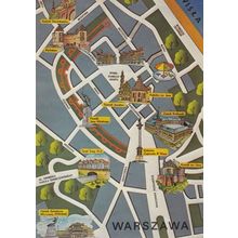 Warszawa Polish Map Postcard