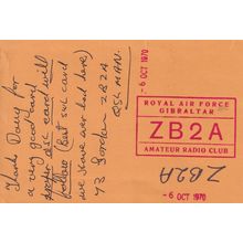 RAF Royal Air Force Gibraltar Military Amateur Radio Club QSL Card