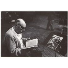 Igor Stravinsky Reading Newsweek Magazine In New York Photo Postcard