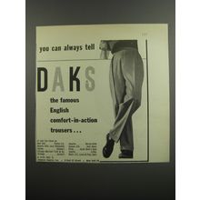 1953 DAKS Trousers Ad - You can always tell DAKS