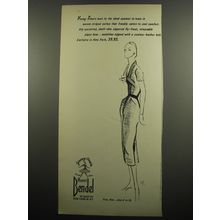 1955 Henri Bendel Fashion Ad - Young-Timers look to the ideal summer in town