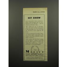 1955 Martex Towels Advertisement - Hit show