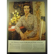 1960 Lady Hathaway Shirts Ad - Puts Paisley in the News