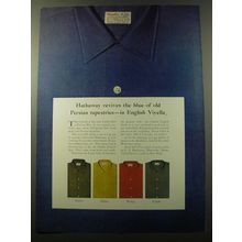 1960 Hathaway Shirts Ad - Hathaway revives the blue of old Persian tapestries