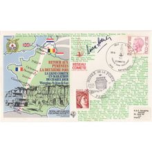 Retour Aux Pyrenees RAF Escaping Society Waterloo Flown Hand Signed FDC