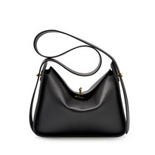 Women Genuine Leather Shoulder Bag College Tote Hobo Bags Black