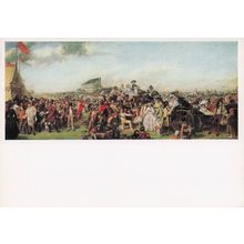 William Powell Frith Derby Day Horse Racing Victorian Painting Postcard