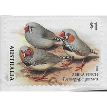 AUS 2018 $1.00 (S/A) 'BIRDS -FINCHES -ZEBRA' ON PAPER FINE USED (EBID25-883)