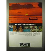 1971 Tahiti Tourism Ad - Anything's Possible