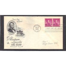 FDC Art Craft 1058 4c Abraham Lincoln CLP (Cachet-Penciled/A) CV42140