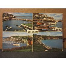 multiview, BRIXHAM, DEVON used vintage postcard 1965 postmark =