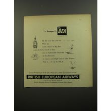 1952 BEA British European Airways Ad - In Europe fly BEA serving 51 cities