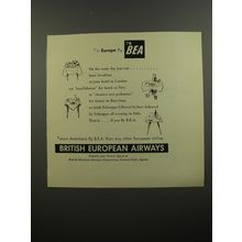 1952 BEA British European Airways Advertisement - In Europe fly BEA