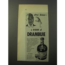1953 Drambuie Liqueur Ad - After dinner - a dram of Drambuie