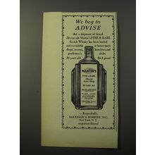 1953 Martin's Scotch Ad - We beg to advise